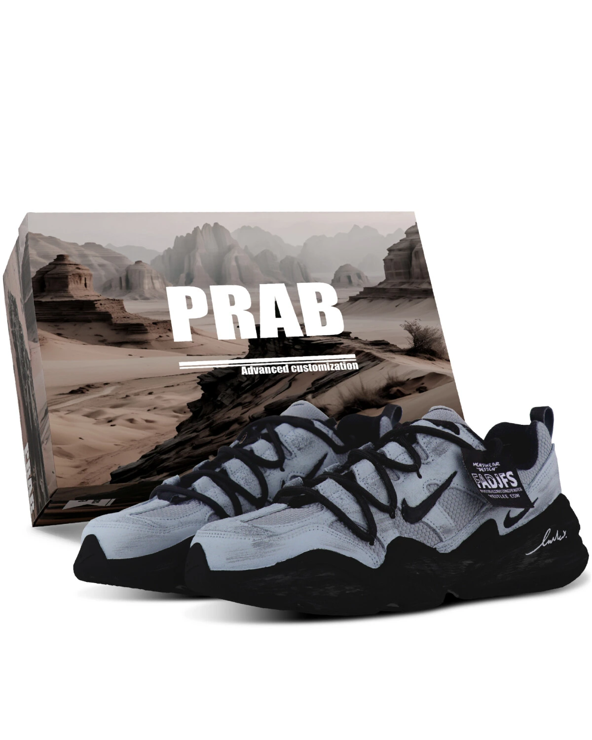 Nike Tech Hera unisex повседневные кроссовки из нубука серо-черные картинка