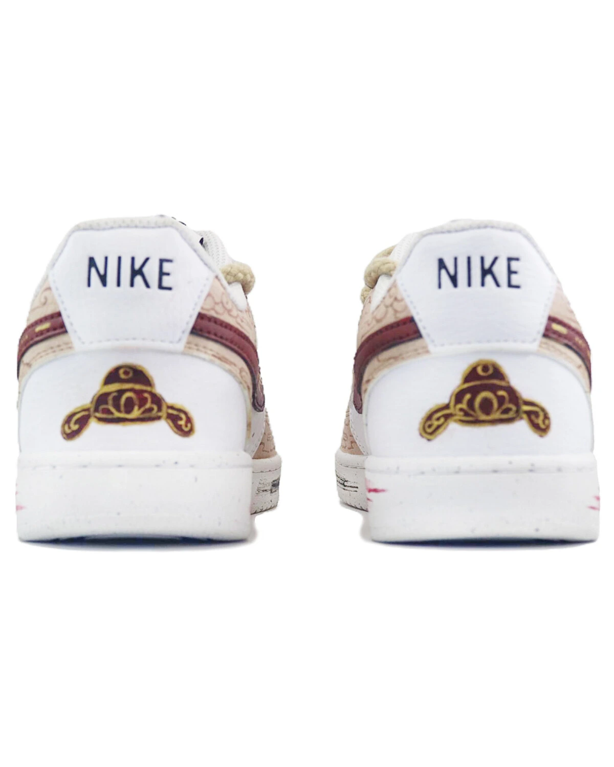 Nike Court Vision 1 унисекс кроссовки с ручной росписью бордового цвета картинка