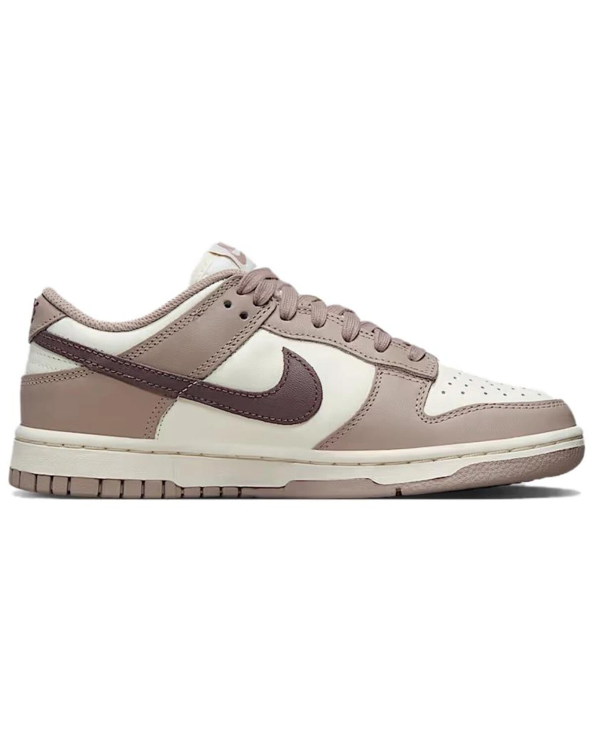 Nike Dunk женские кроссовки бежево-коричневые кожаные картинка
