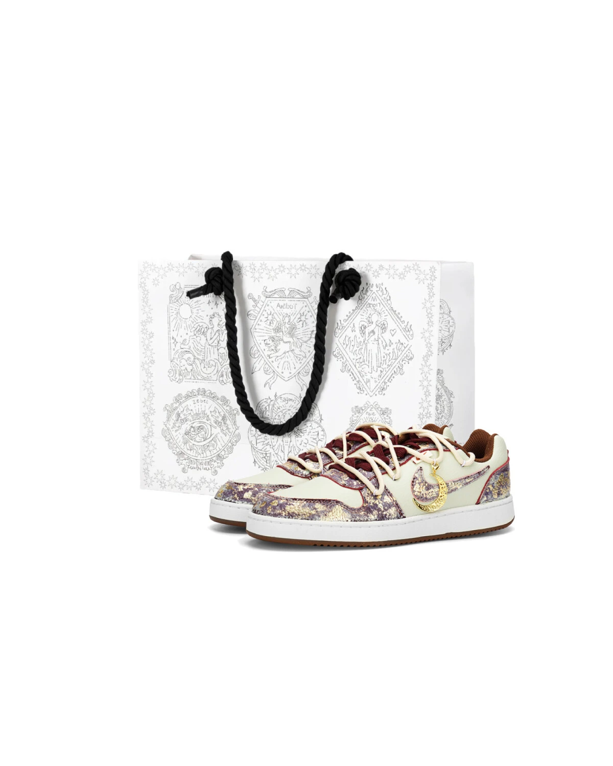 Nike EBERNON мужские и женские кеды золотые с тиснением картинка