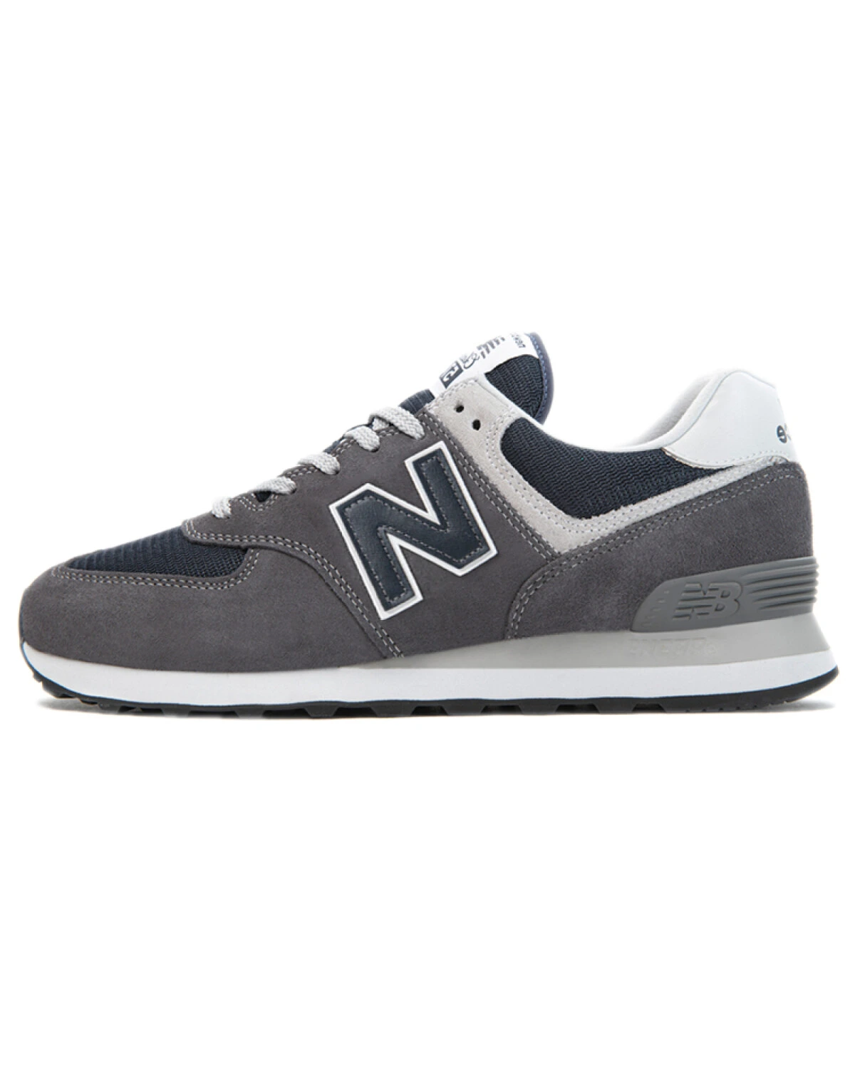 New Balance 574 унисекс кроссовки из ткани и кожи серые картинка