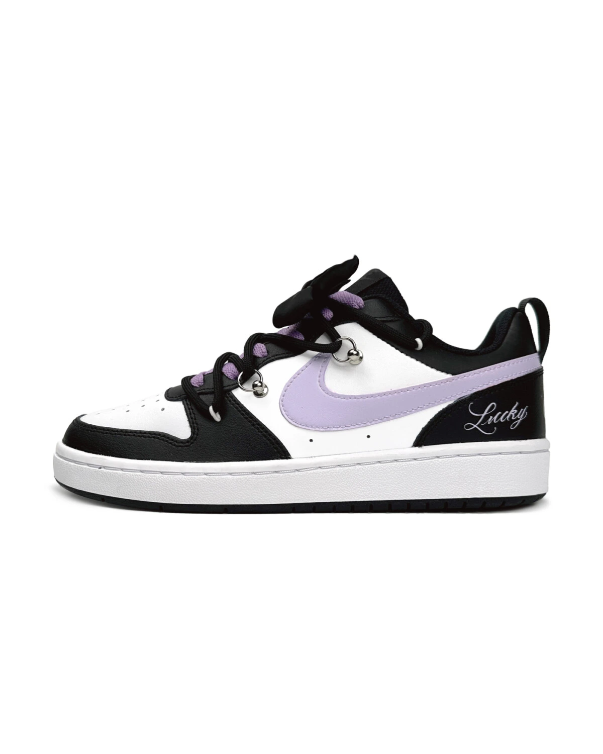 Nike Court Borough Low женские кроссовки фиолетово-чёрные в стиле сладко-крутой картинка