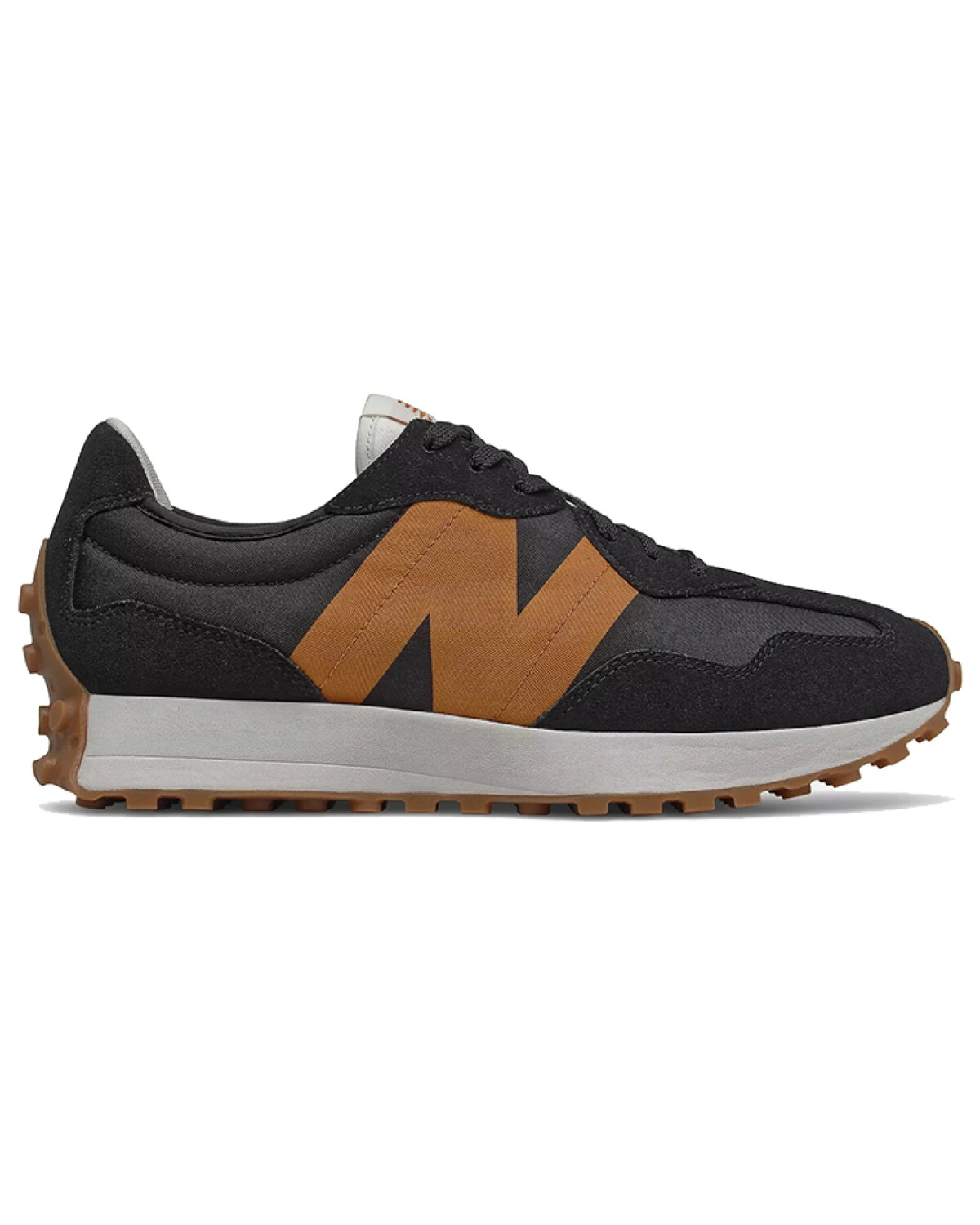 New Balance NB 327 кроссовки беговые чёрно-оранжевые картинка