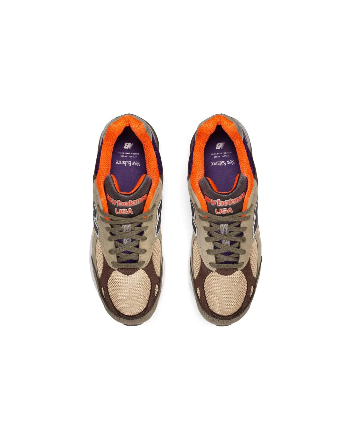 New Balance M990 unisex кроссовки из ткани и кожи зелёные картинка