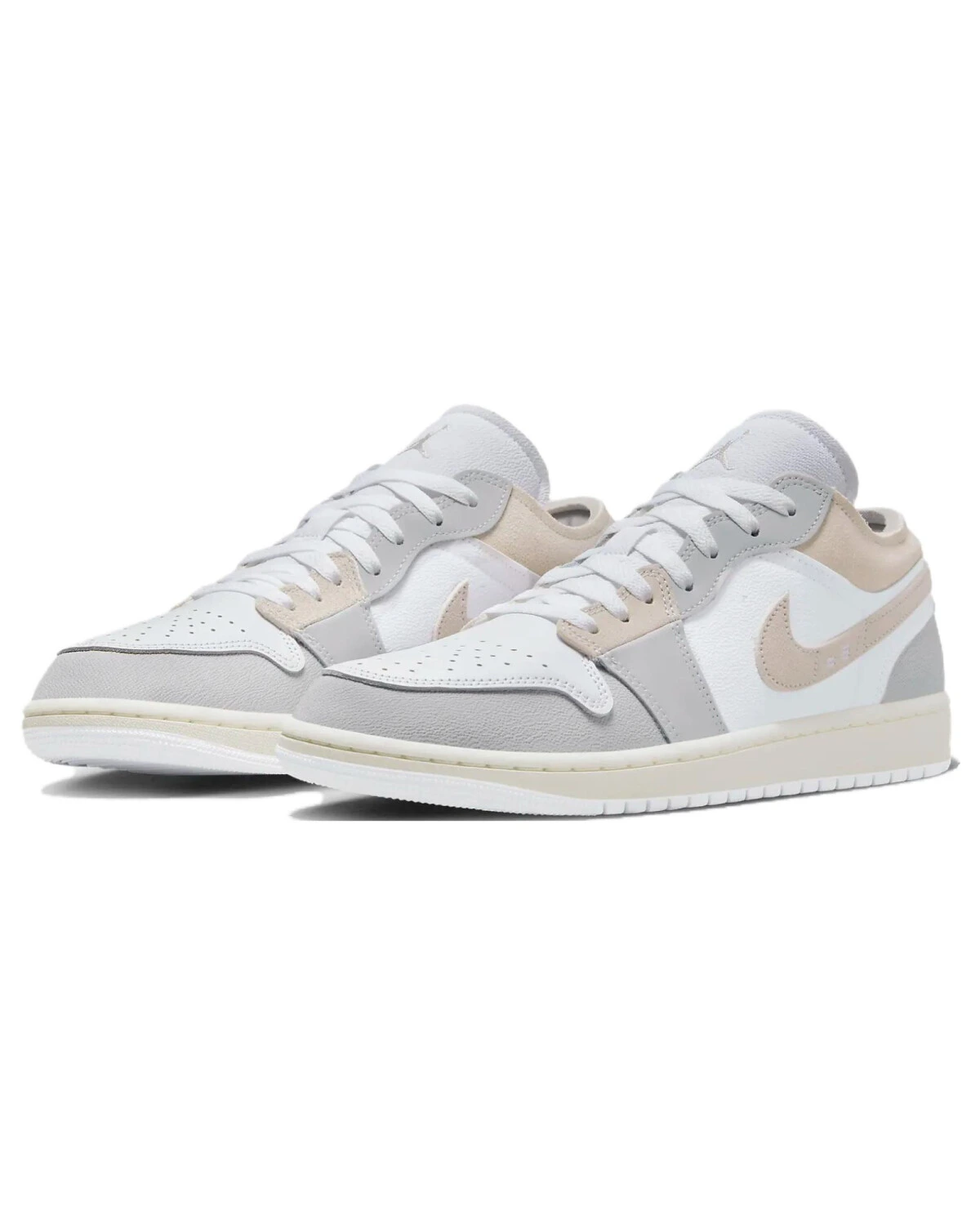 Jordan Air Jordan 1 унисекс кроссовки бело-серые текстильные картинка