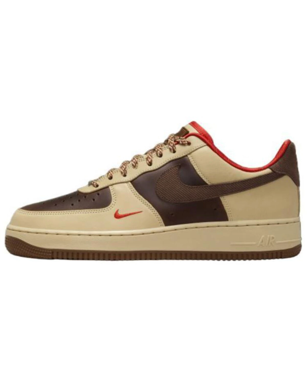 Nike Air Force 1 unisex кроссовки коричневые повседневные с шнуровкой картинка