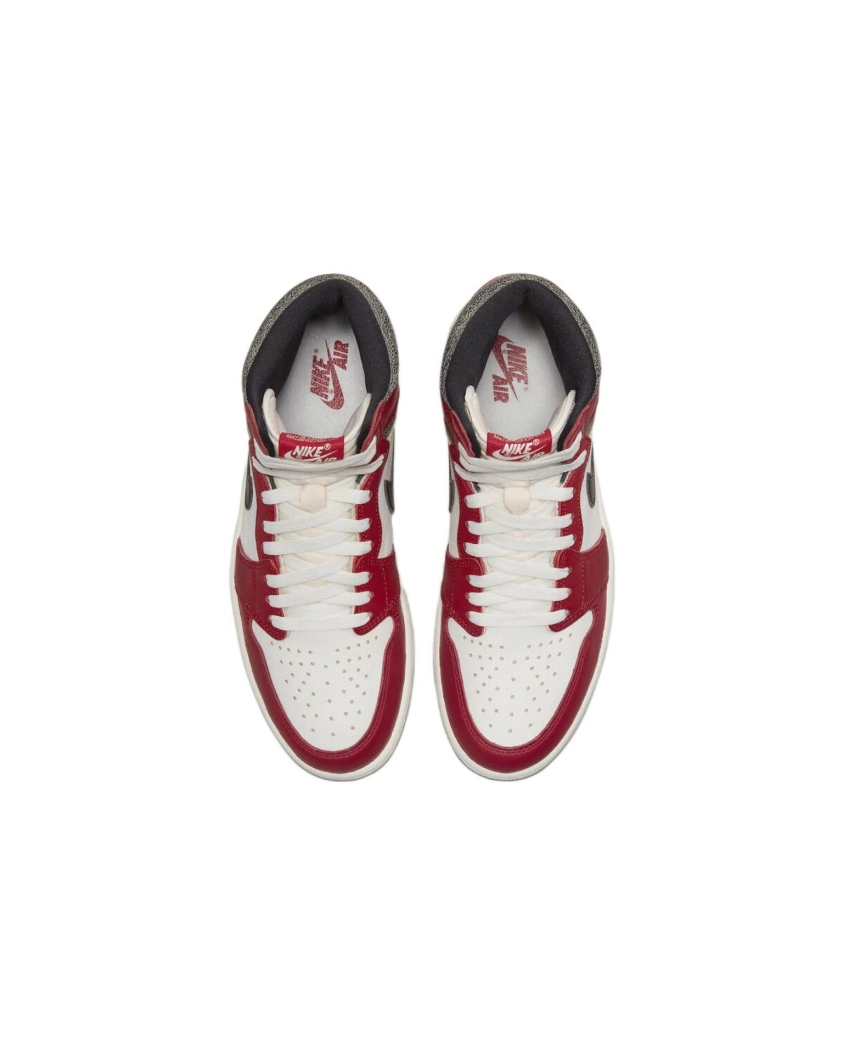 Jordan Air Jordan 1 унисекс кроссовки высокие кожаные бело-красно-черные картинка