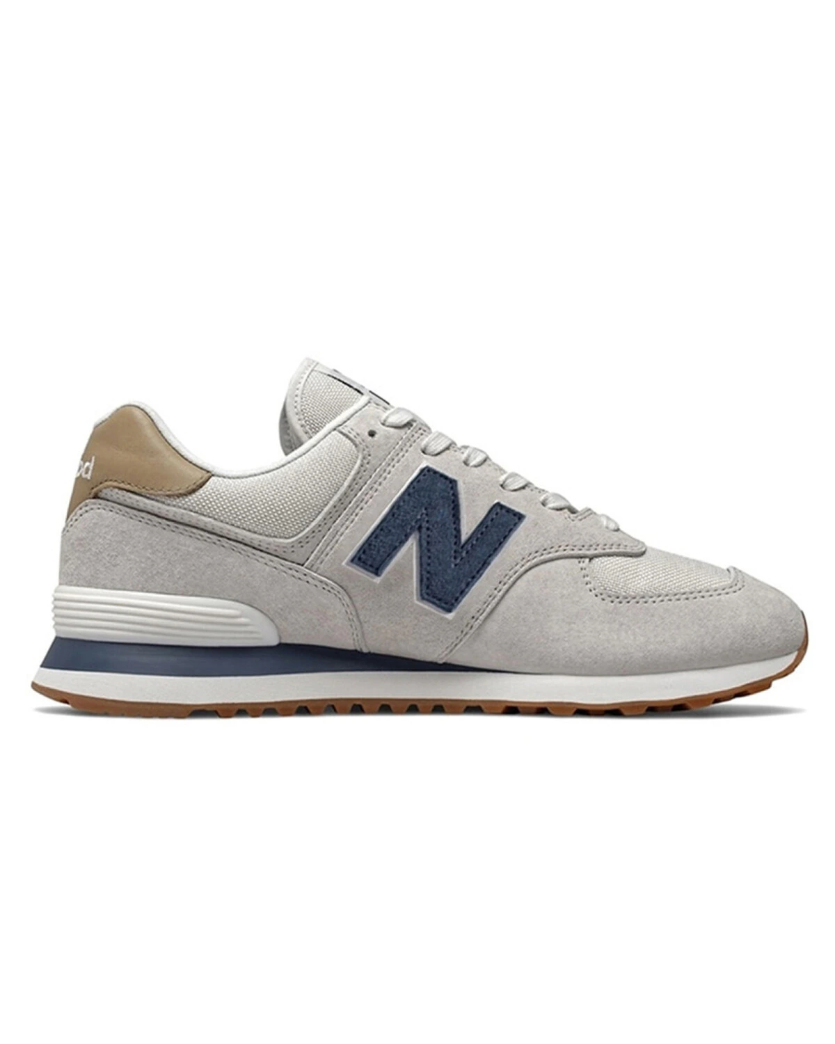 New Balance 574 кроссовки серые текстильные повседневные для бега картинка