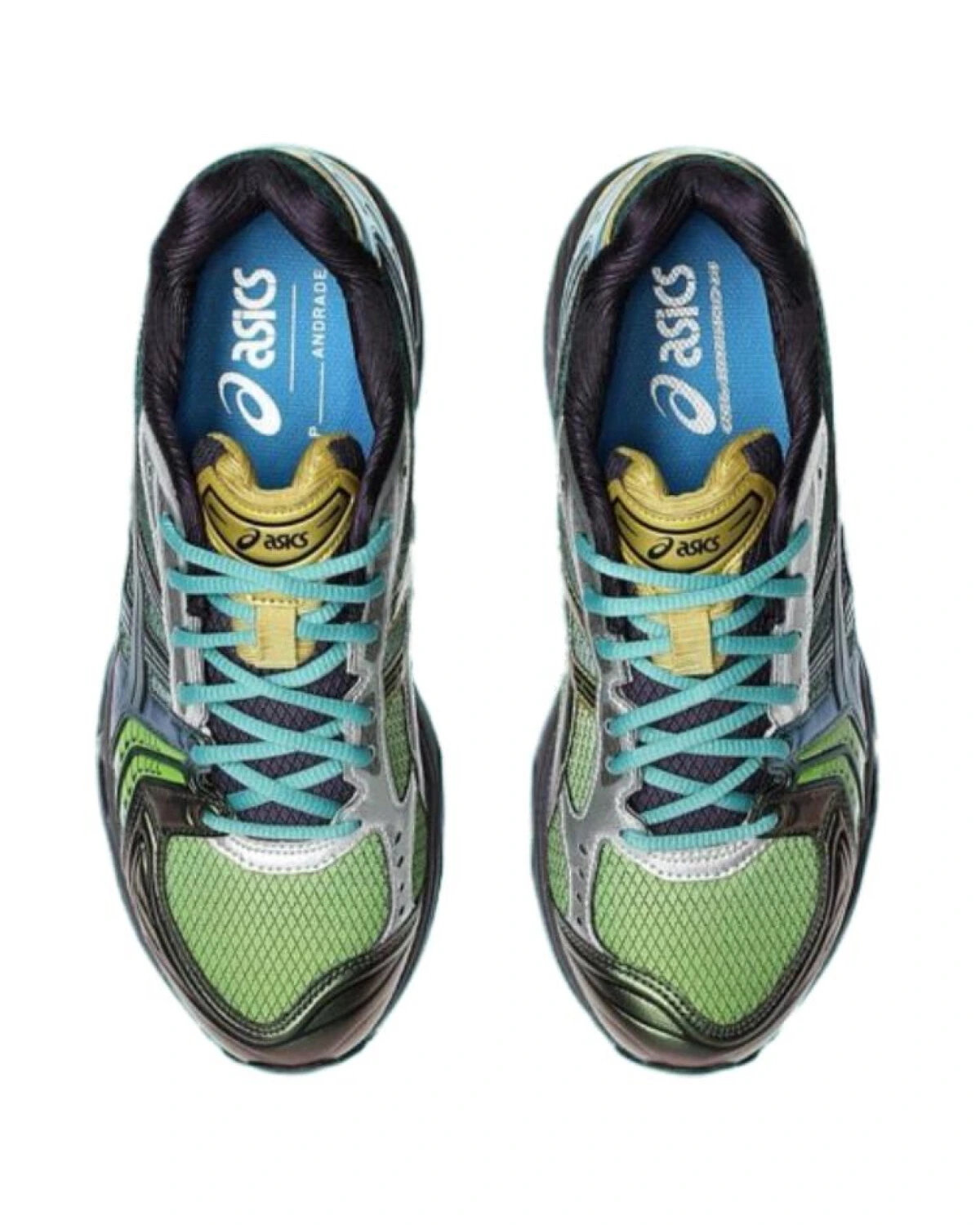 Asics Gel-Kayano 14 кроссовки черно-зеленые дышащие картинка