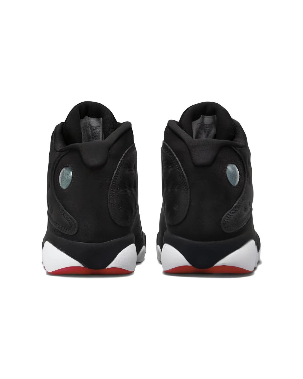 Jordan Air Jordan 13 унисекс кроссовки высокие кожаные чёрные с красными вставками картинка