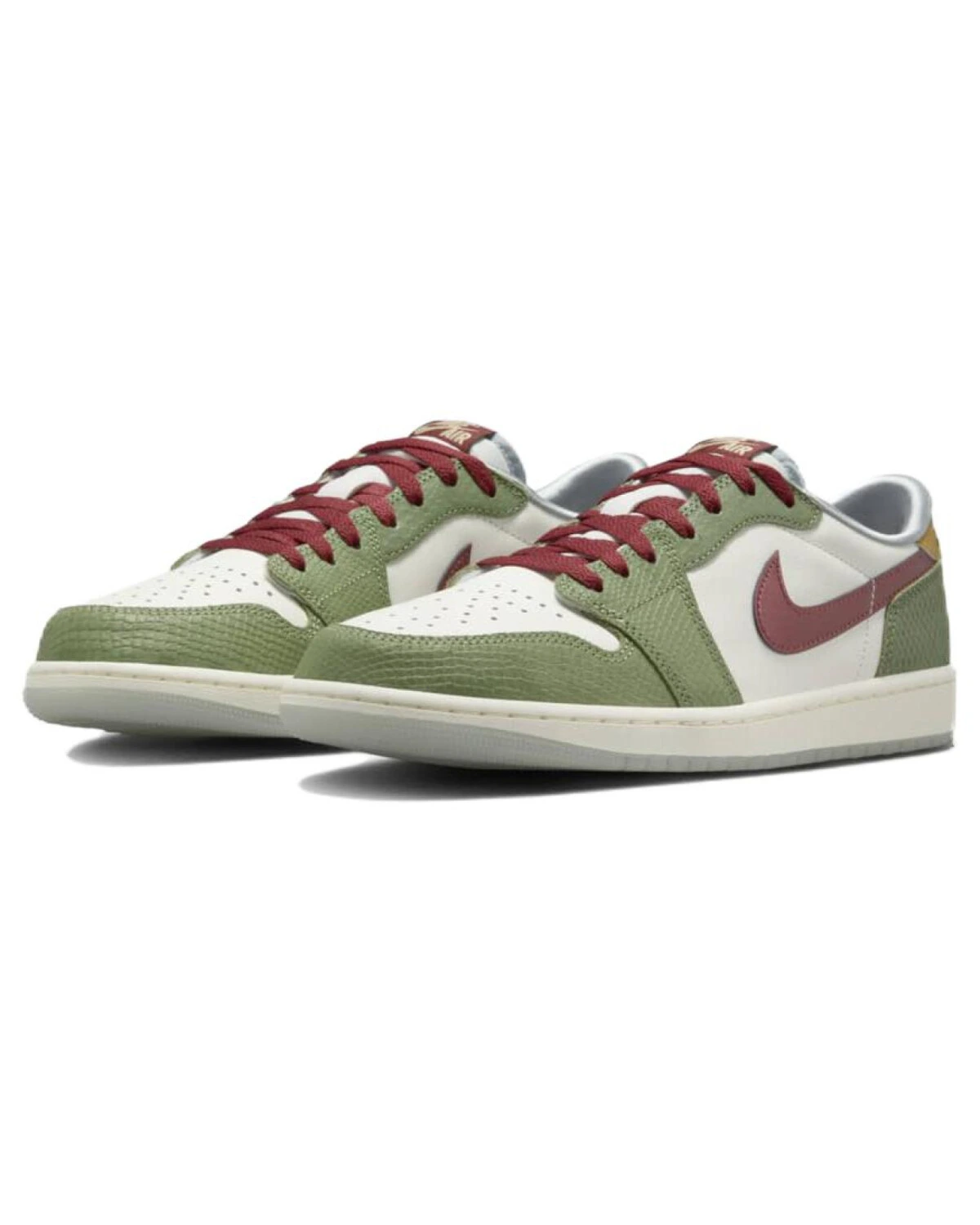 Jordan Air Jordan 1 unisex кроссовки бело-зеленые кожаные картинка