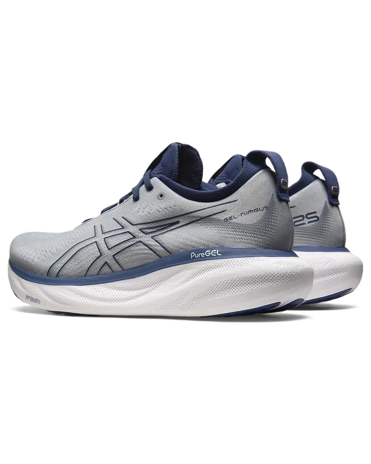 Asics GEL-Nimbus 25 мужские кроссовки для бега с амортизацией и дышащим верхом серо-голубые картинка