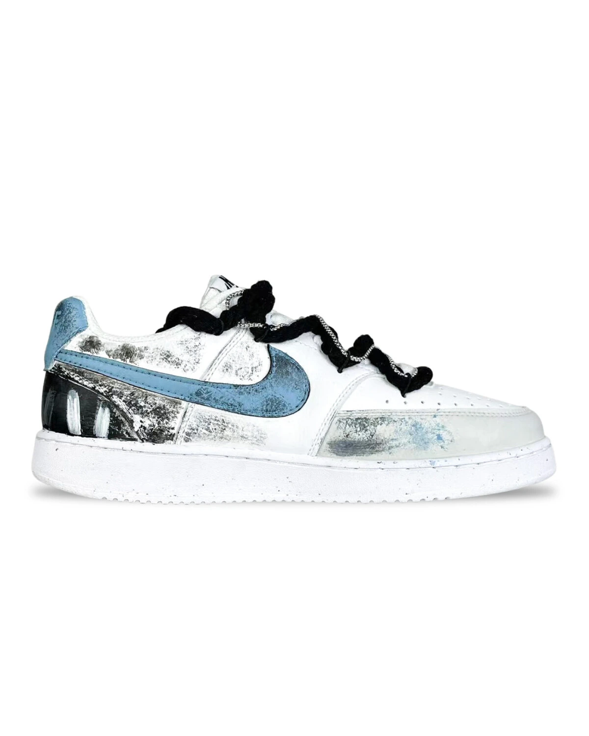 Nike Court Vision 1 мужские кроссовки сине-белые ретро-панк стиль картинка