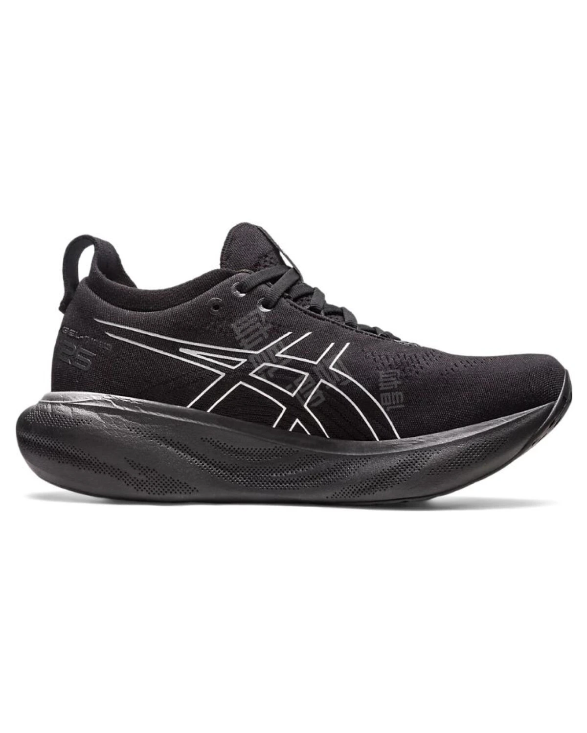 Asics GEL-Nimbus 25 женские спортивные кроссовки черно-синие с амортизацией картинка