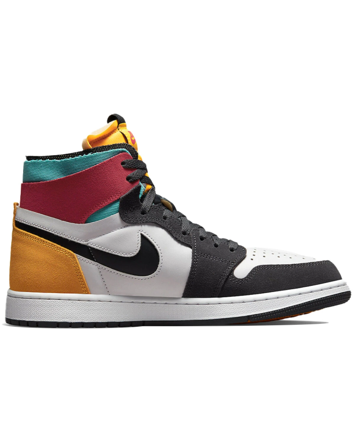 Jordan Air Jordan 1 High Top кроссовки высокие черно-белые с красным и желтым картинка