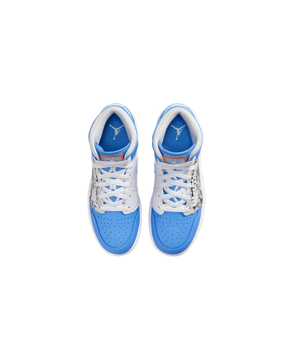 Jordan Air Jordan 1 детские кроссовки синие на шнуровке из кожи картинка
