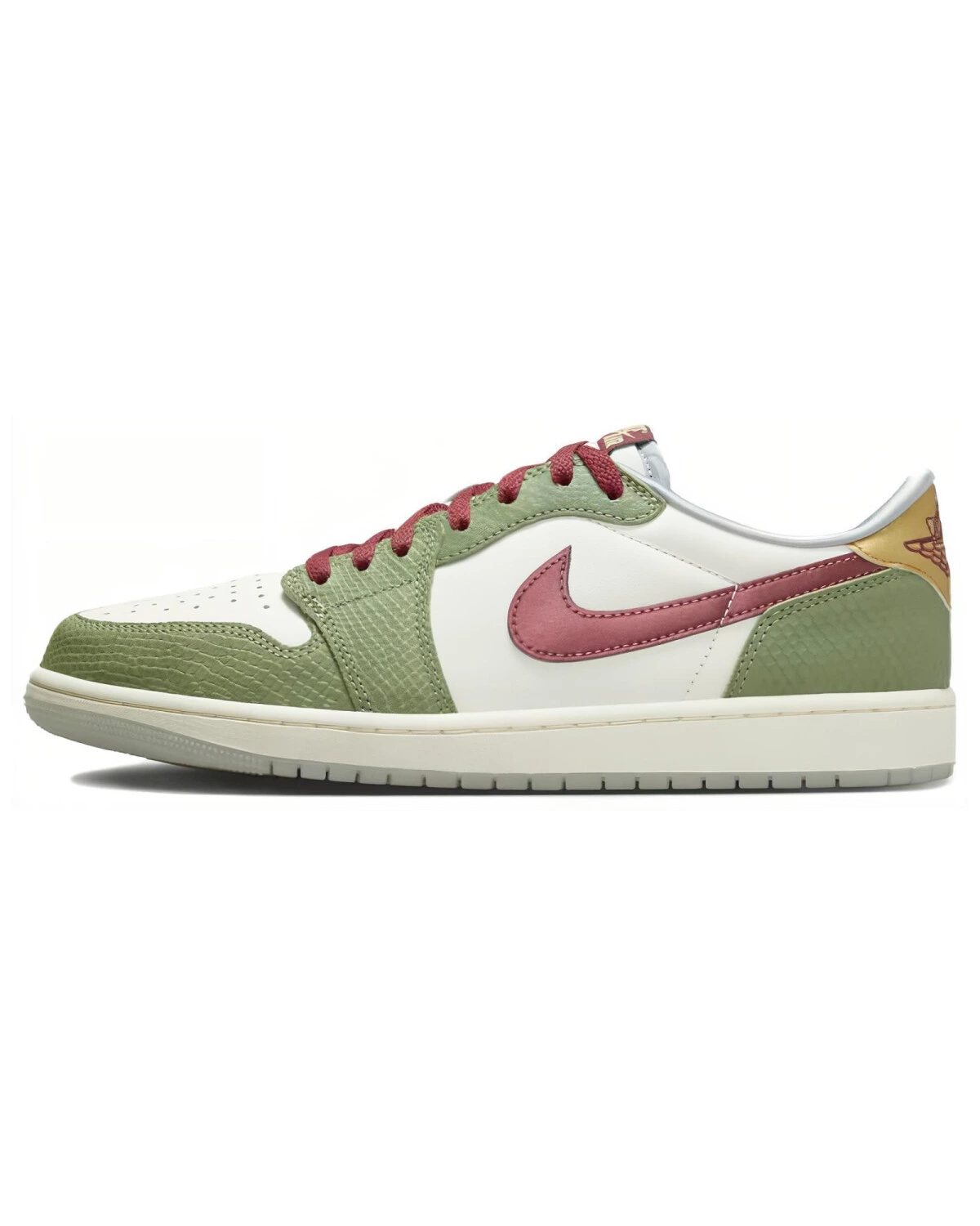 Jordan Air Jordan 1 unisex кроссовки бело-зеленые кожаные картинка
