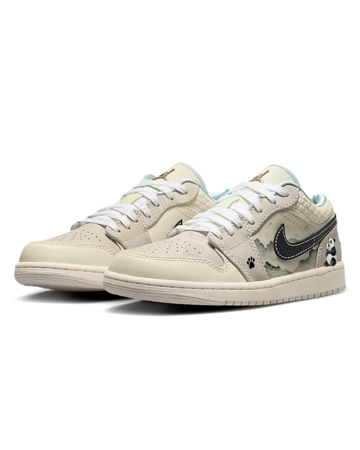 Jordan Air Jordan 1 женские кроссовки коричнево-бежевые с противоскользящей подошвой картинка