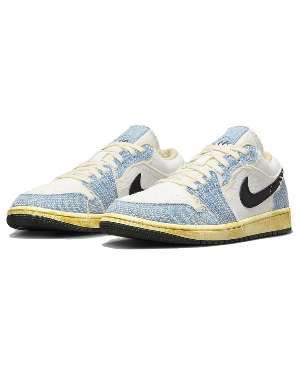 Jordan Air Jordan 1 Low Top унисекс кроссовки бело-сине-черные из кожи картинка