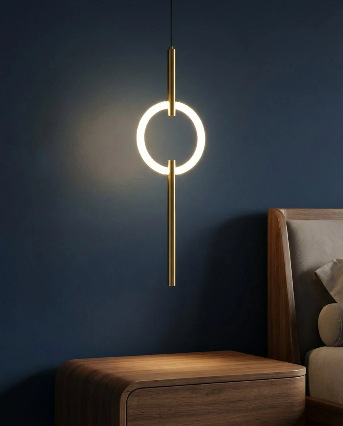 Подвесной светодиодный светильник с кольцевым элементом картинка