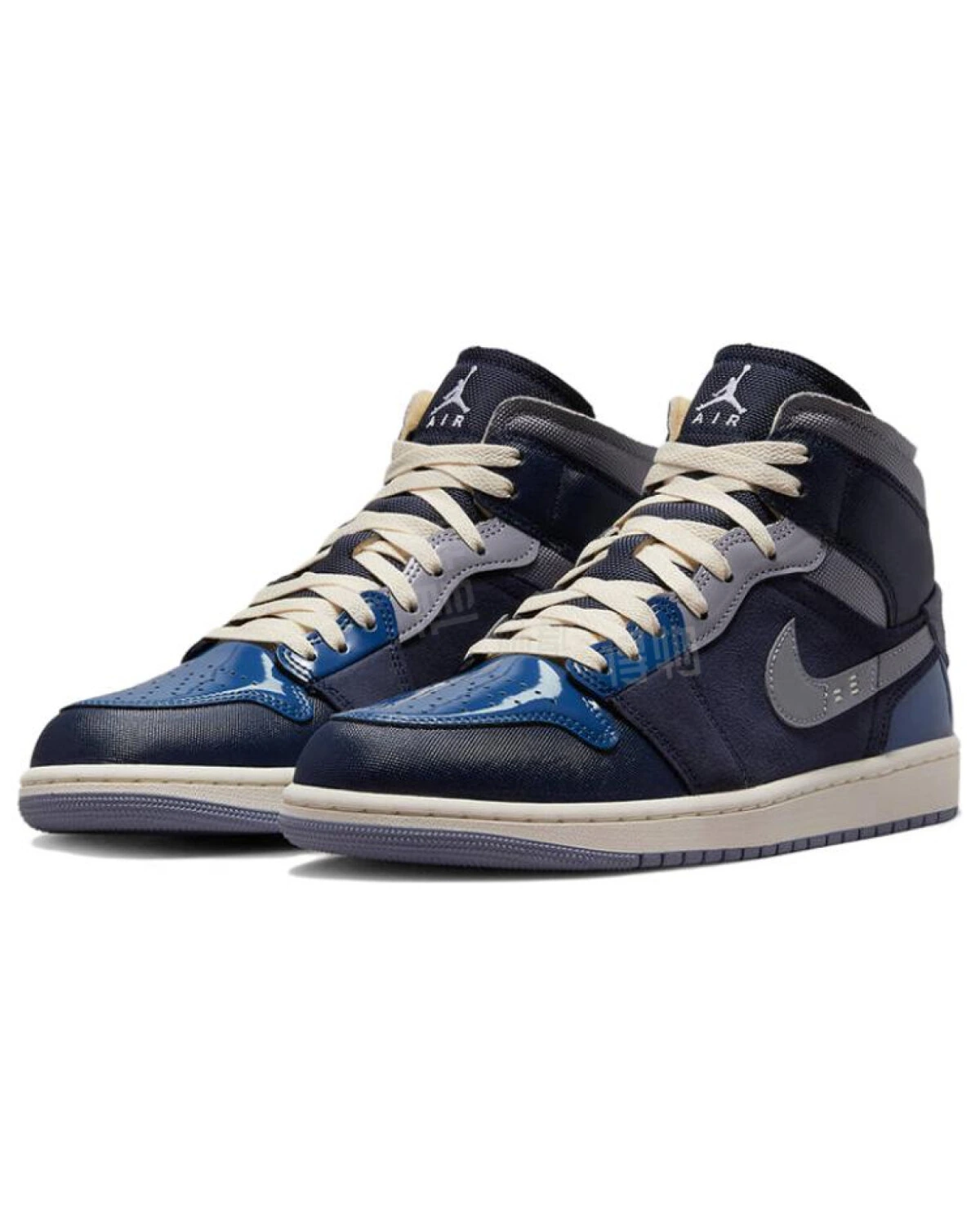 Jordan Air Jordan 1 Mid SE Craft мужские спортивные кроссовки чёрно-синие картинка