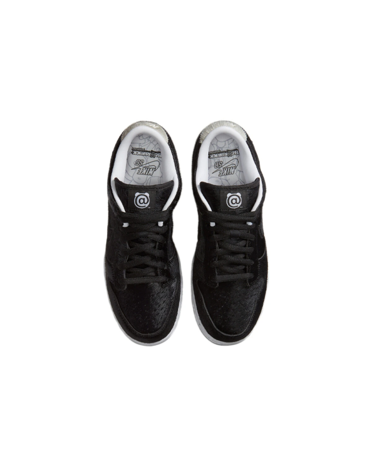 Nike Dunk SB OG QS 'Be@rbrick' унисекс кроссовки черно-белые из замши картинка