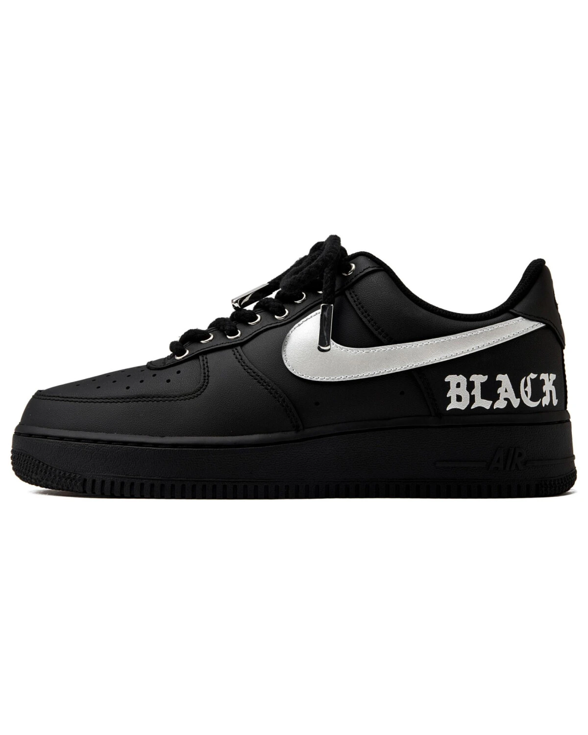 Nike Air Force 1 07 Black Warrior Унисекс кроссовки черные картинка