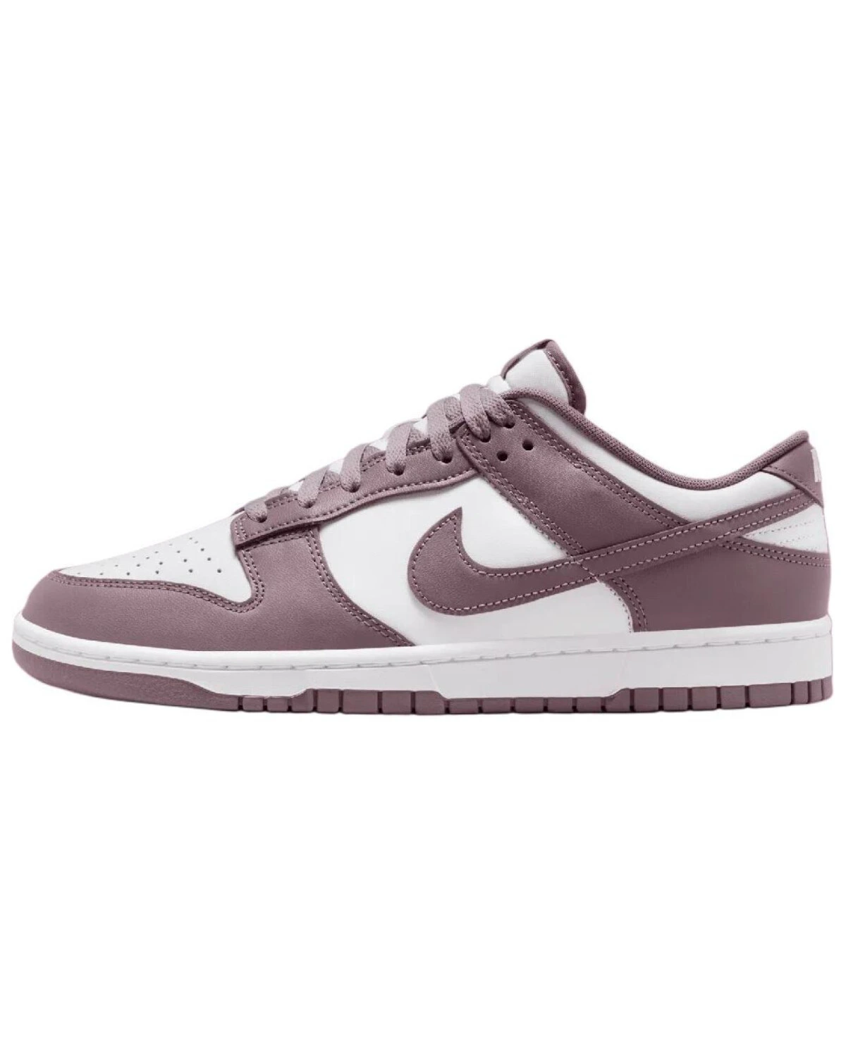 Nike Dunk унисекс кроссовки бело-фиолетовые кожаные картинка