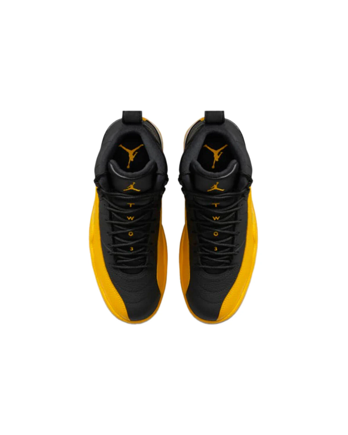 Jordan Air Jordan 12 Retro University Gold кроссовки высокие черно-золотые из кожи картинка