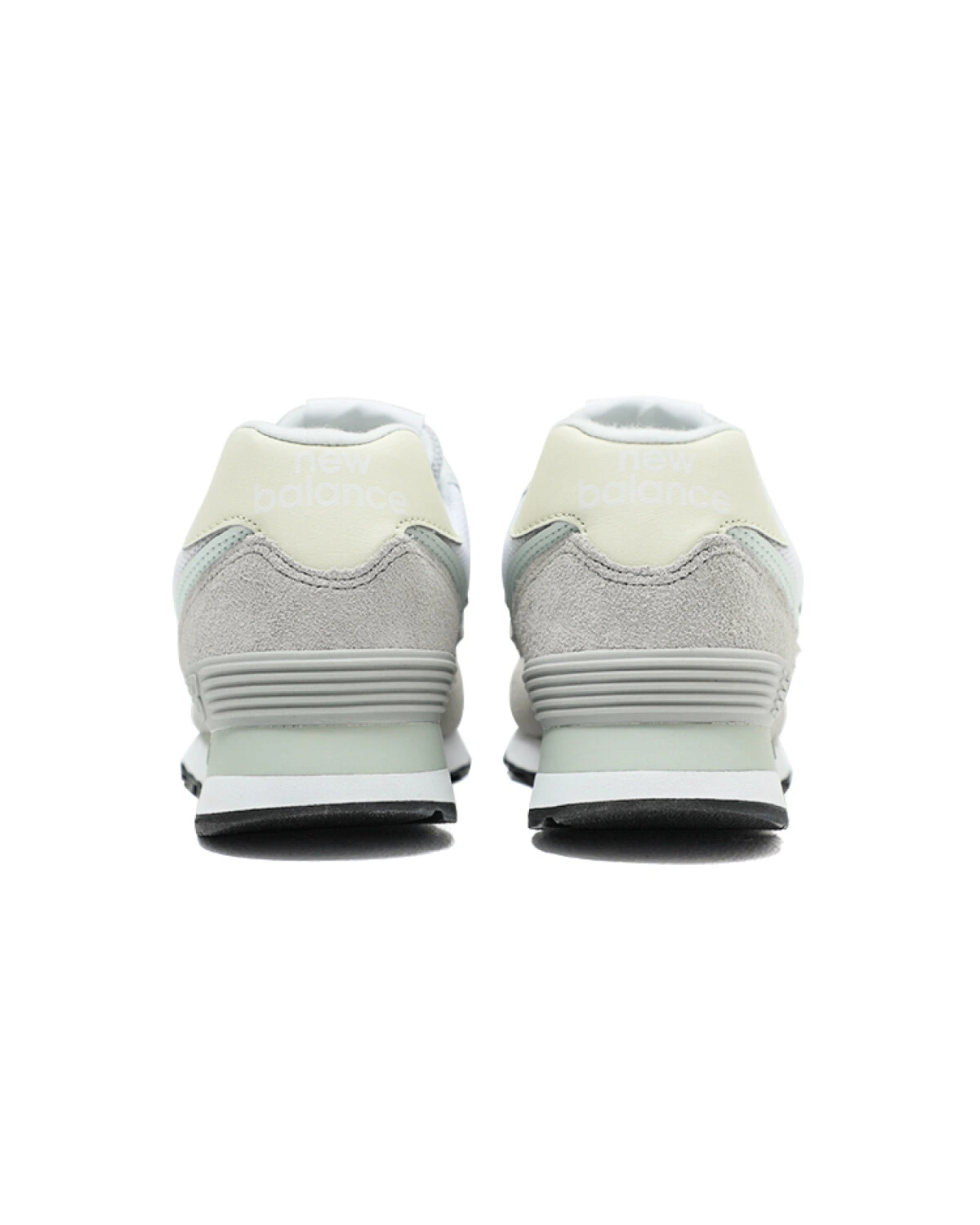 New Balance 574 v2 женские повседневные кроссовки серые с желтыми акцентами картинка