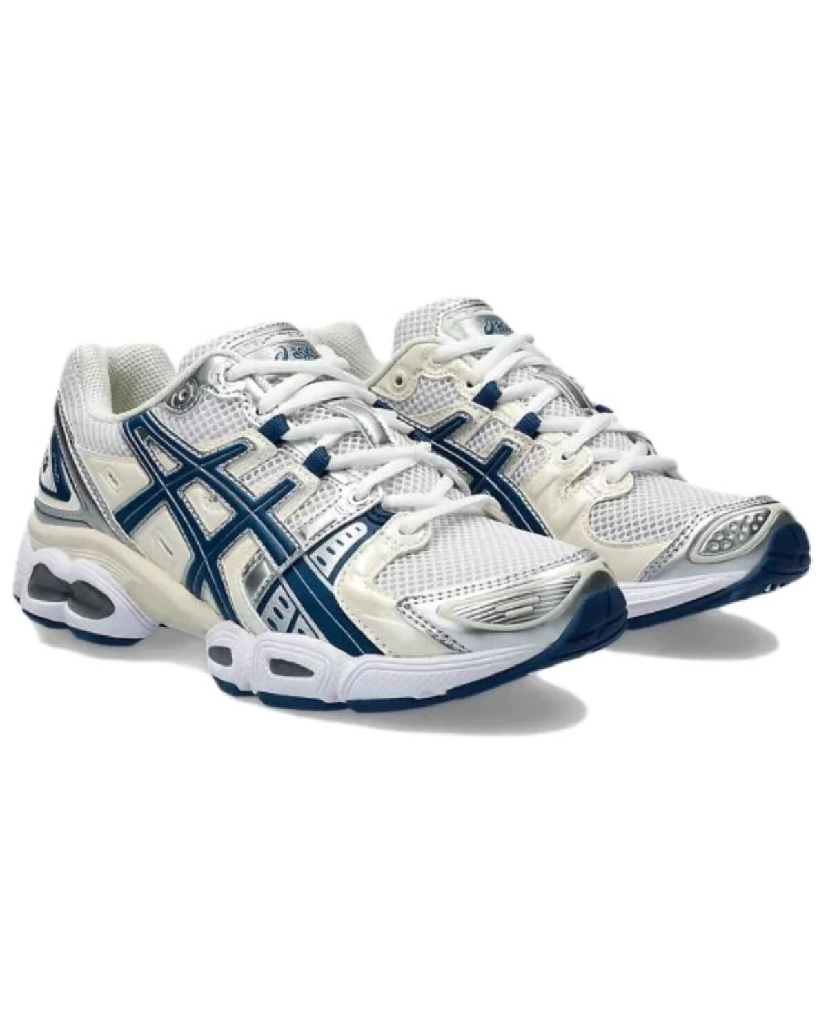 Asics GEL-Nimbus 9 унисекс кроссовки бежевые с голубым картинка