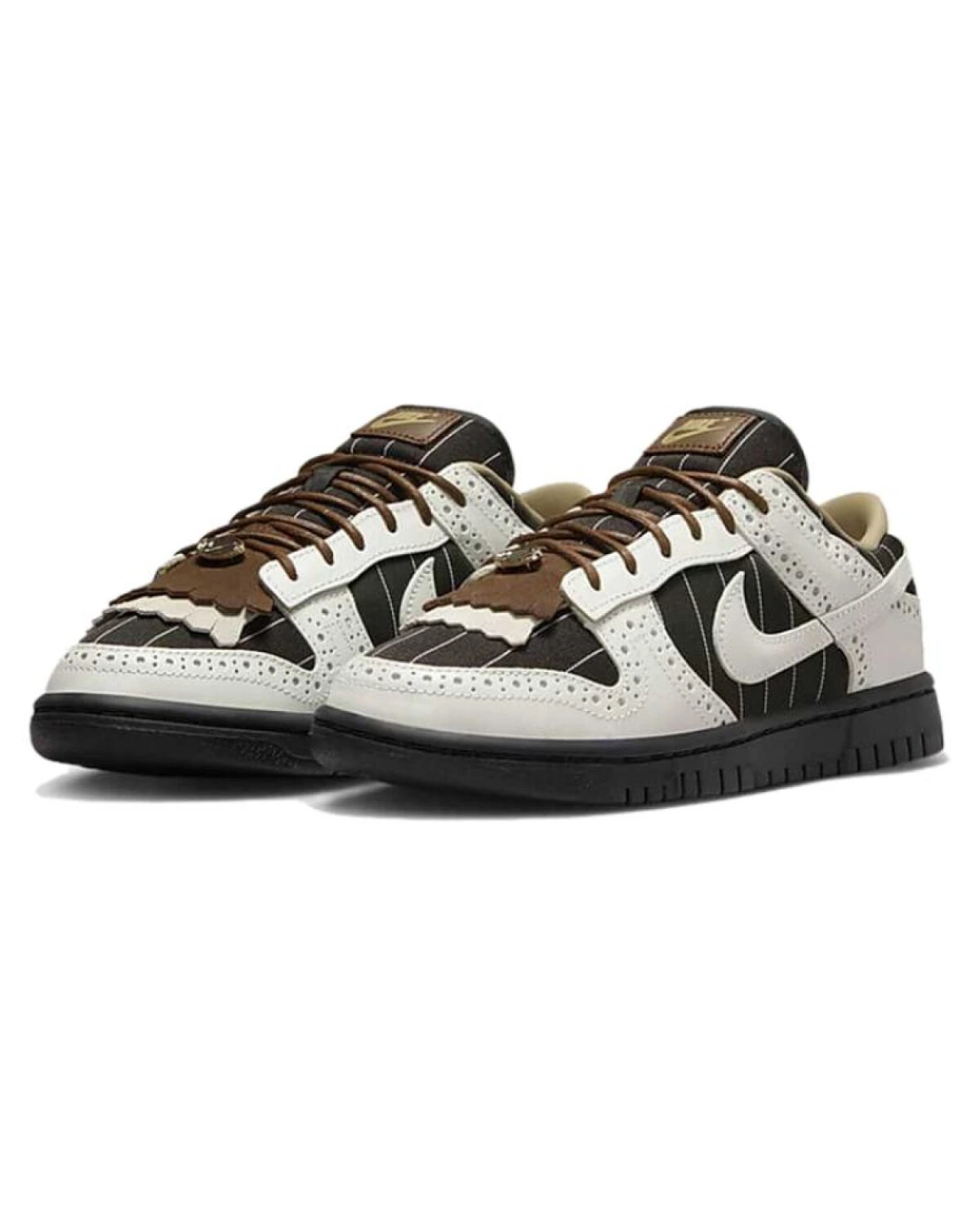 Nike Dunk унисекс кроссовки черно-белые с кожаным верхом и шнуровкой картинка