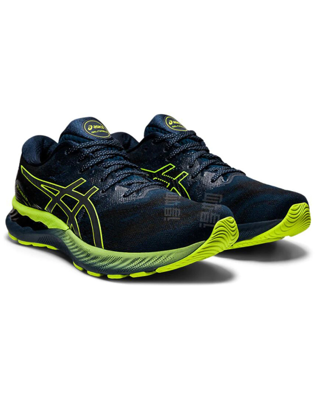 Asics GEL-Nimbus 23 Lite-Show мужские кроссовки для бега сине-желтые картинка