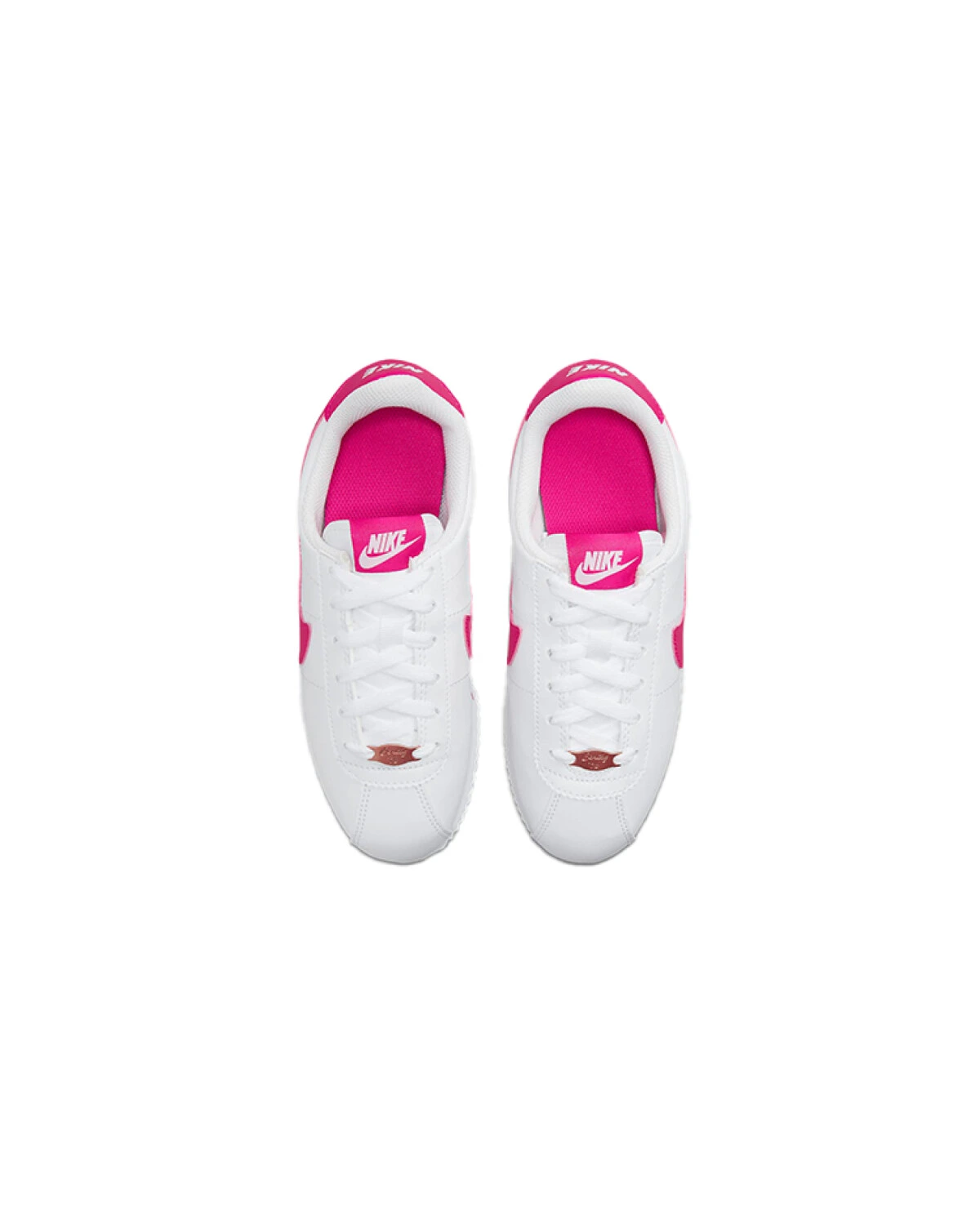 Nike Cortez Basic SL детские кроссовки белые с розовыми вставками картинка