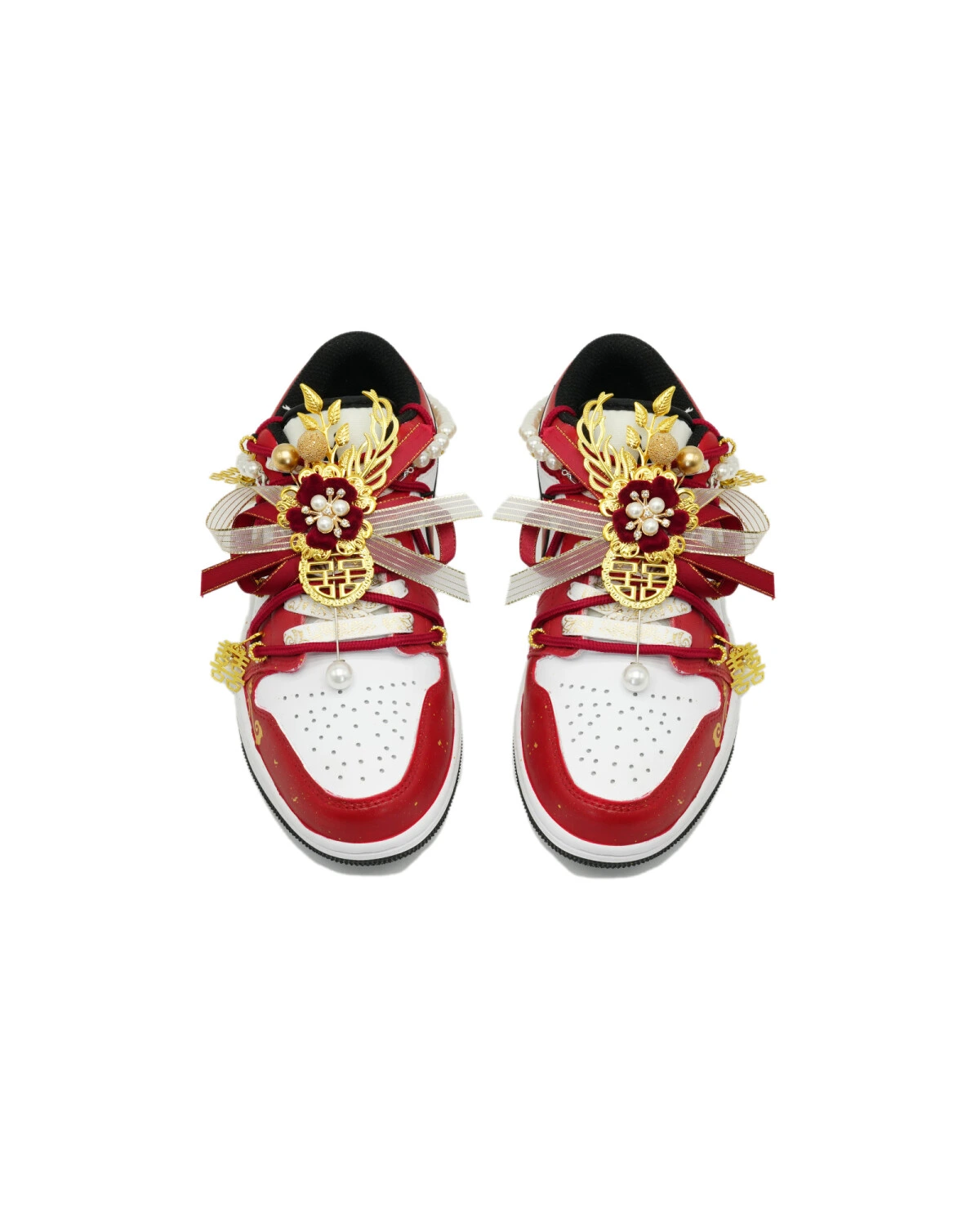 Jordan Air Jordan 1 унисекс кроссовки красно-золотые кожаные картинка