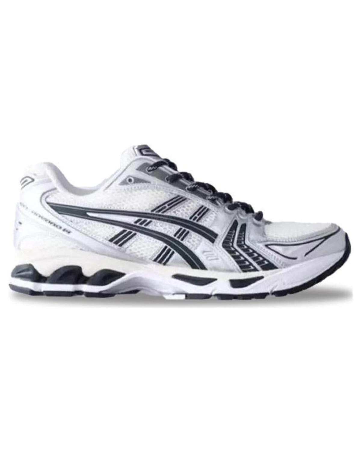 Asics Gel-Kayano 14 мужские спортивные кроссовки бело-чёрные с амортизацией картинка