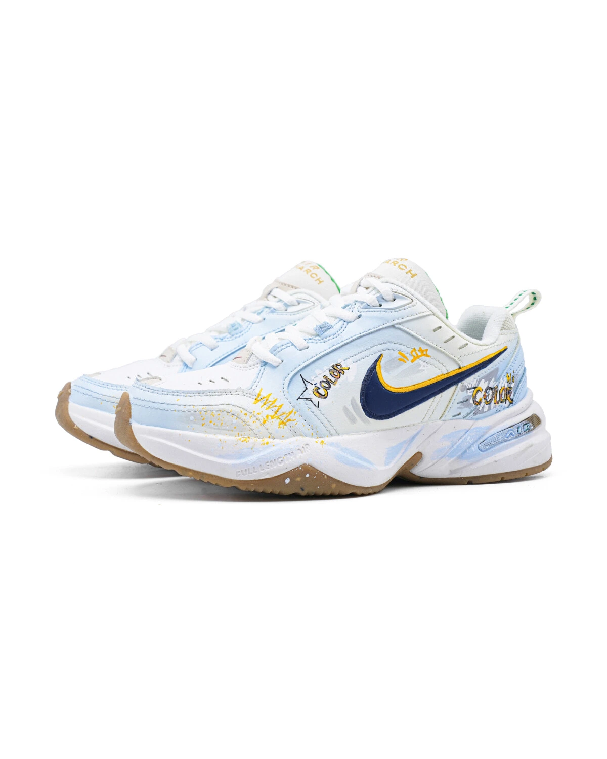 Nike Air Monarch 4 мужские кроссовки из натуральной кожи бело-голубые картинка