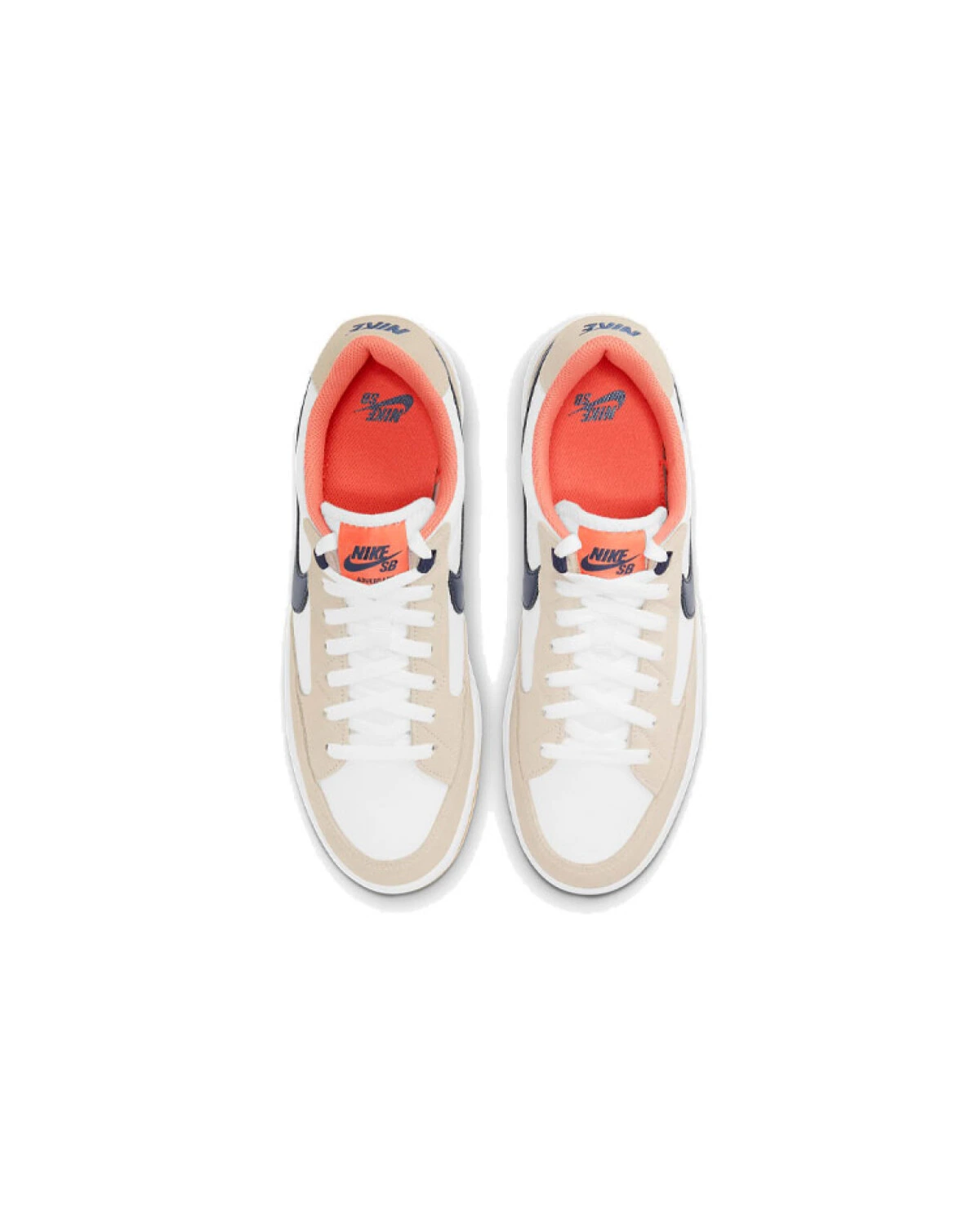 Nike SB Adversary унисекс кроссовки белые с бежевыми вставками картинка