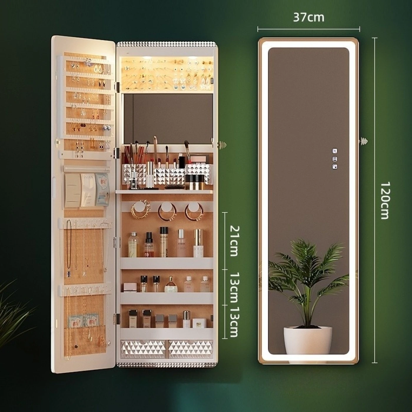 Шкаф-зеркало навесной с подсветкой картинка