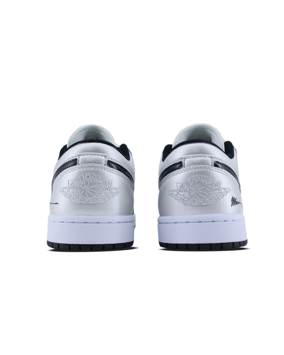 Jordan Air Jordan 1 мужские кроссовки из натуральной кожи черно-серебряные картинка