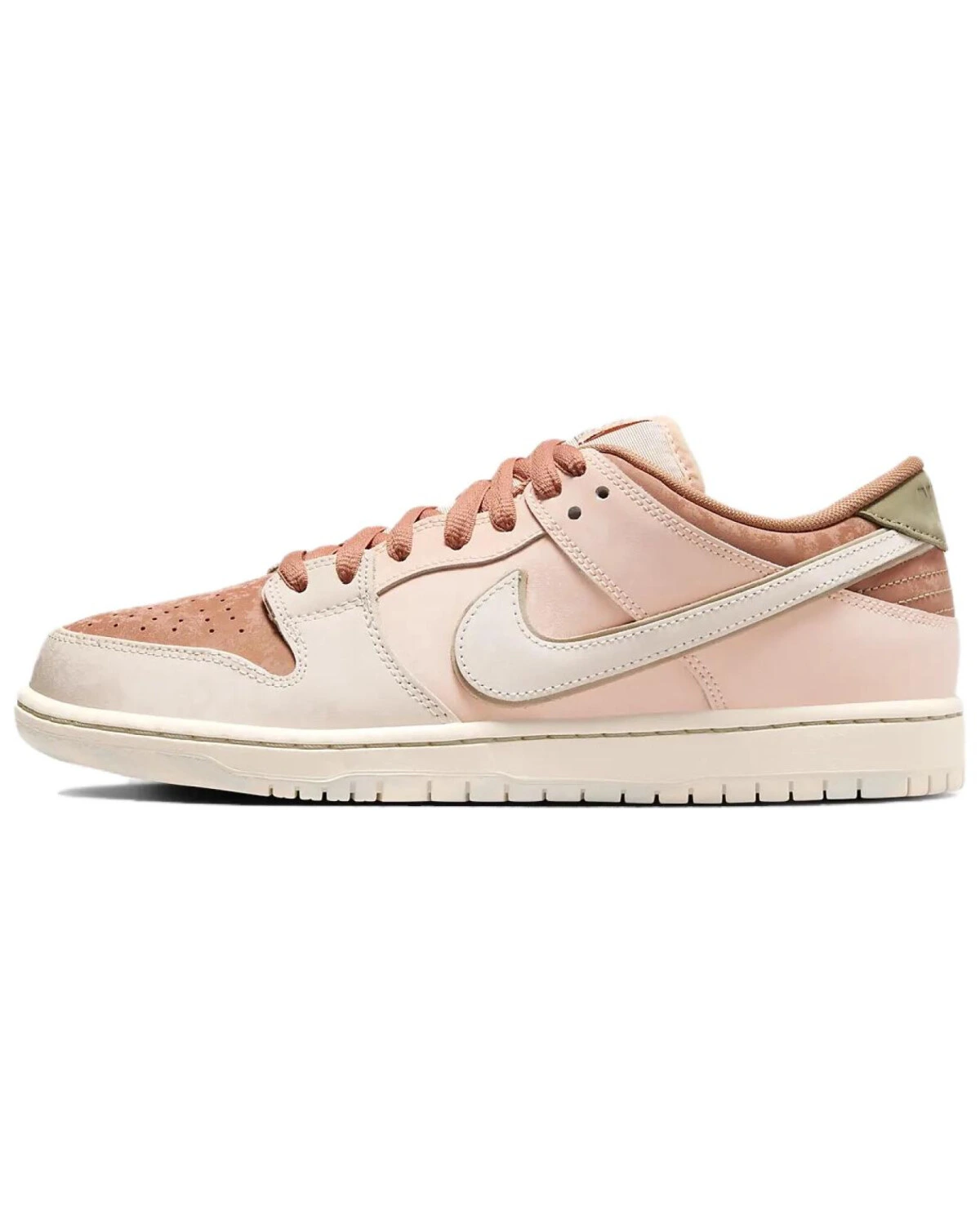 Nike Dunk SB unisex кроссовки розово-бежевые с коричневыми вставками картинка
