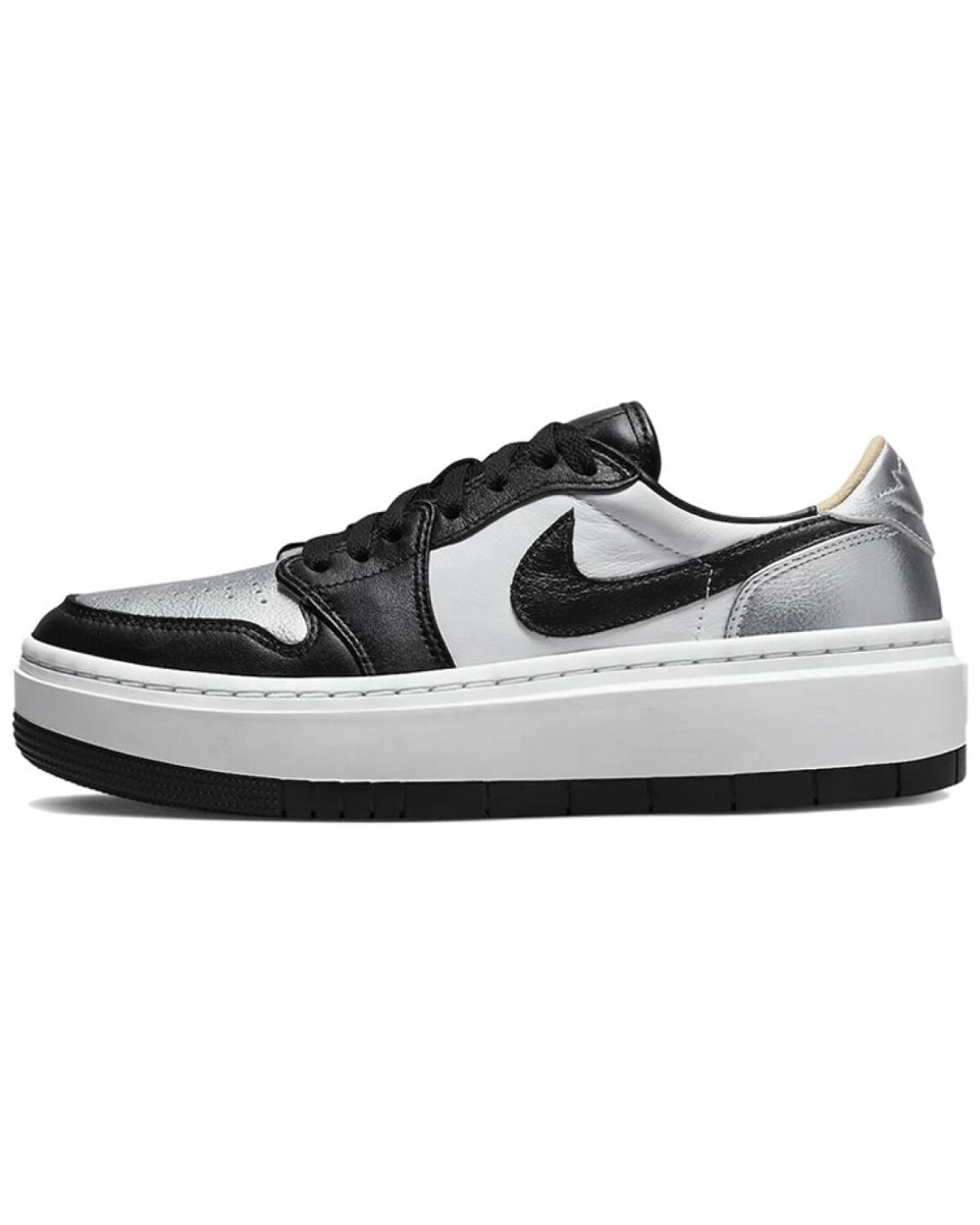 Jordan Air Jordan 1 "Silver Toe" женские кроссовки черно-белые с серебром картинка