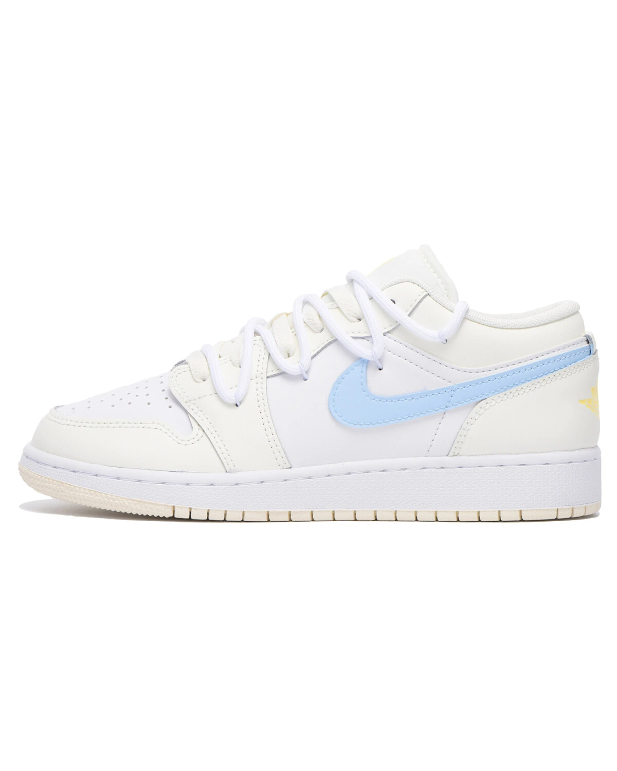 Jordan Air Jordan 1 женские кроссовки желто-синие на шнуровке картинка