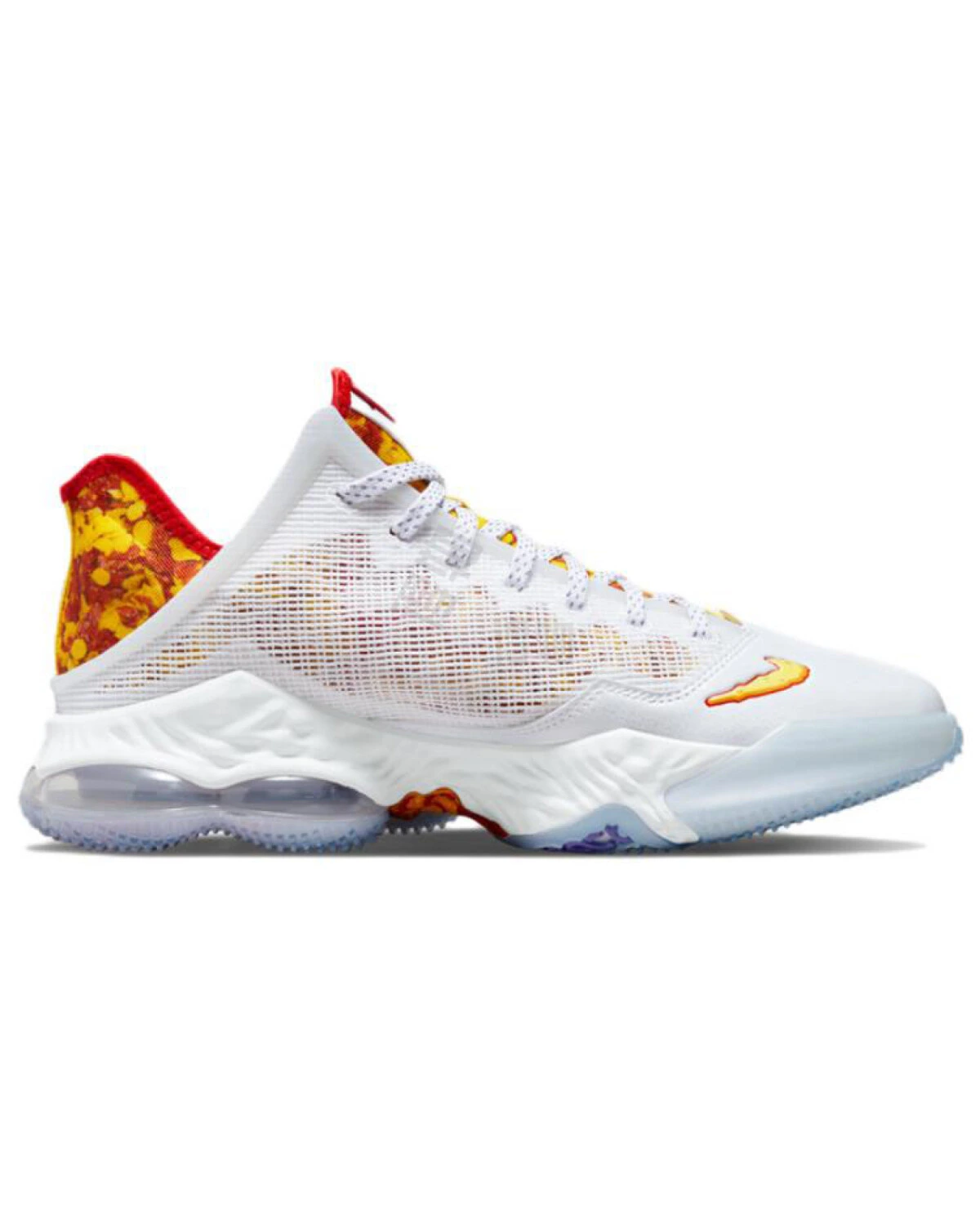 Nike Lebron 19 Low EP мужские баскетбольные кроссовки белые с красными вставками картинка