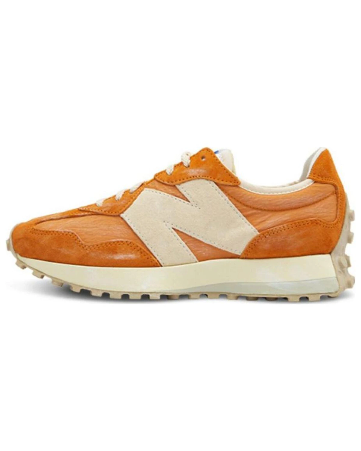 New Balance 327 унисекс кроссовки оранжевые из ткани и кожи картинка
