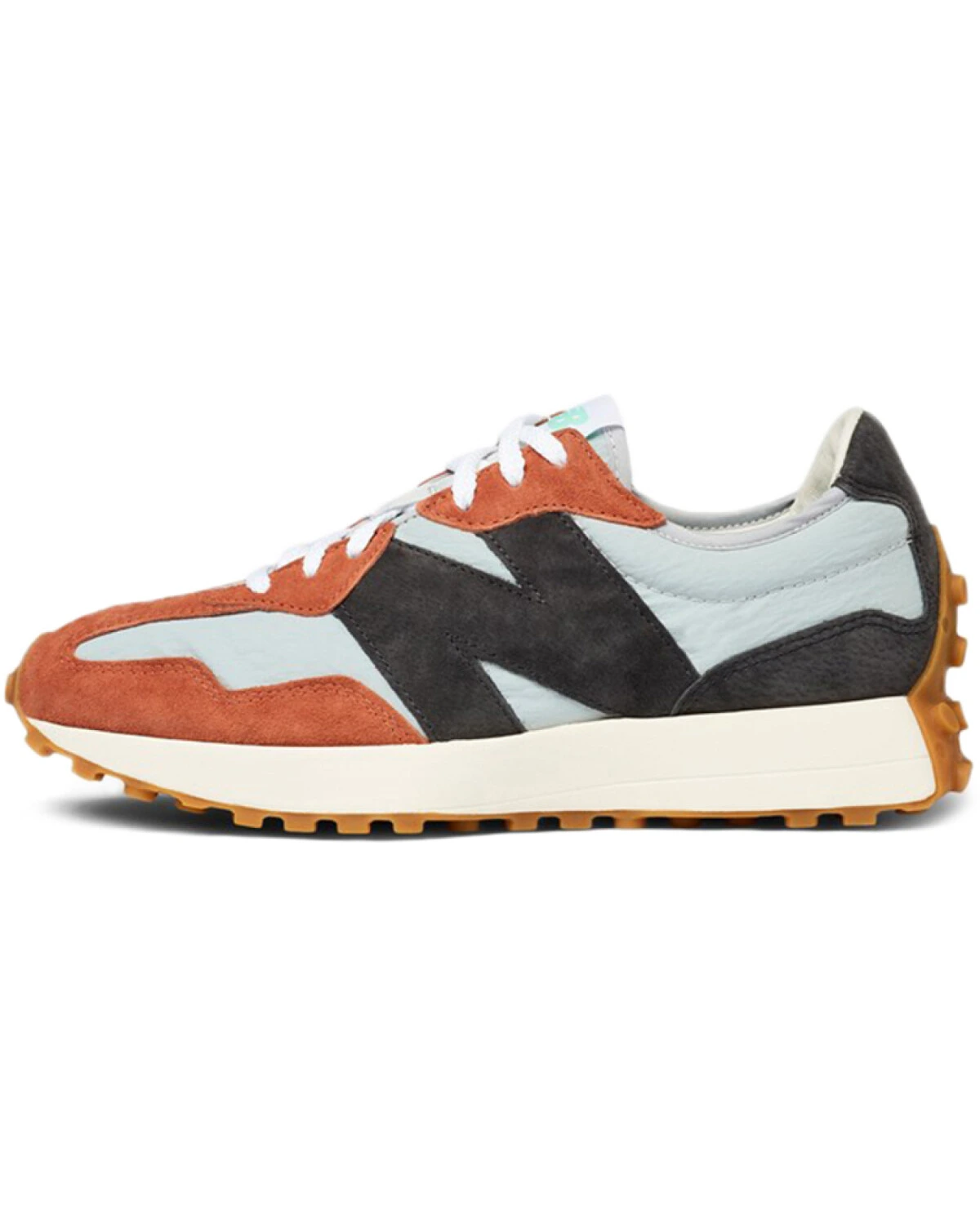New Balance MS327 unisex кроссовки кожаные оранжево-голубые картинка