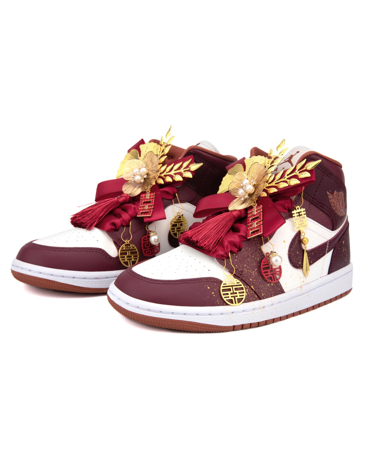 Jordan Air Jordan 1 унисекс кроссовки кожаные бордовые картинка
