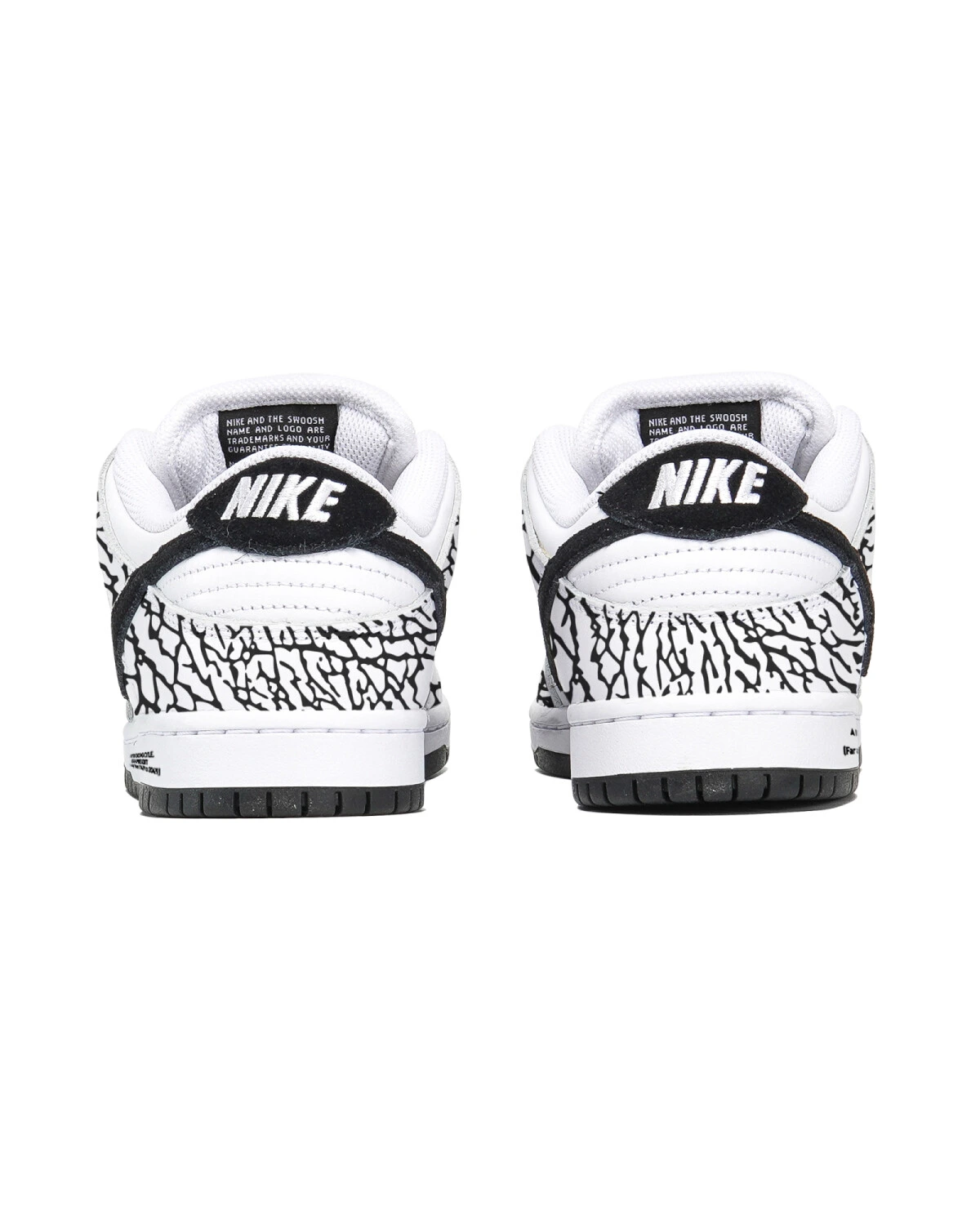 Nike Dunk SB LOW PRO 'White Suede/Black' унисекс кроссовки с принтом из замши картинка