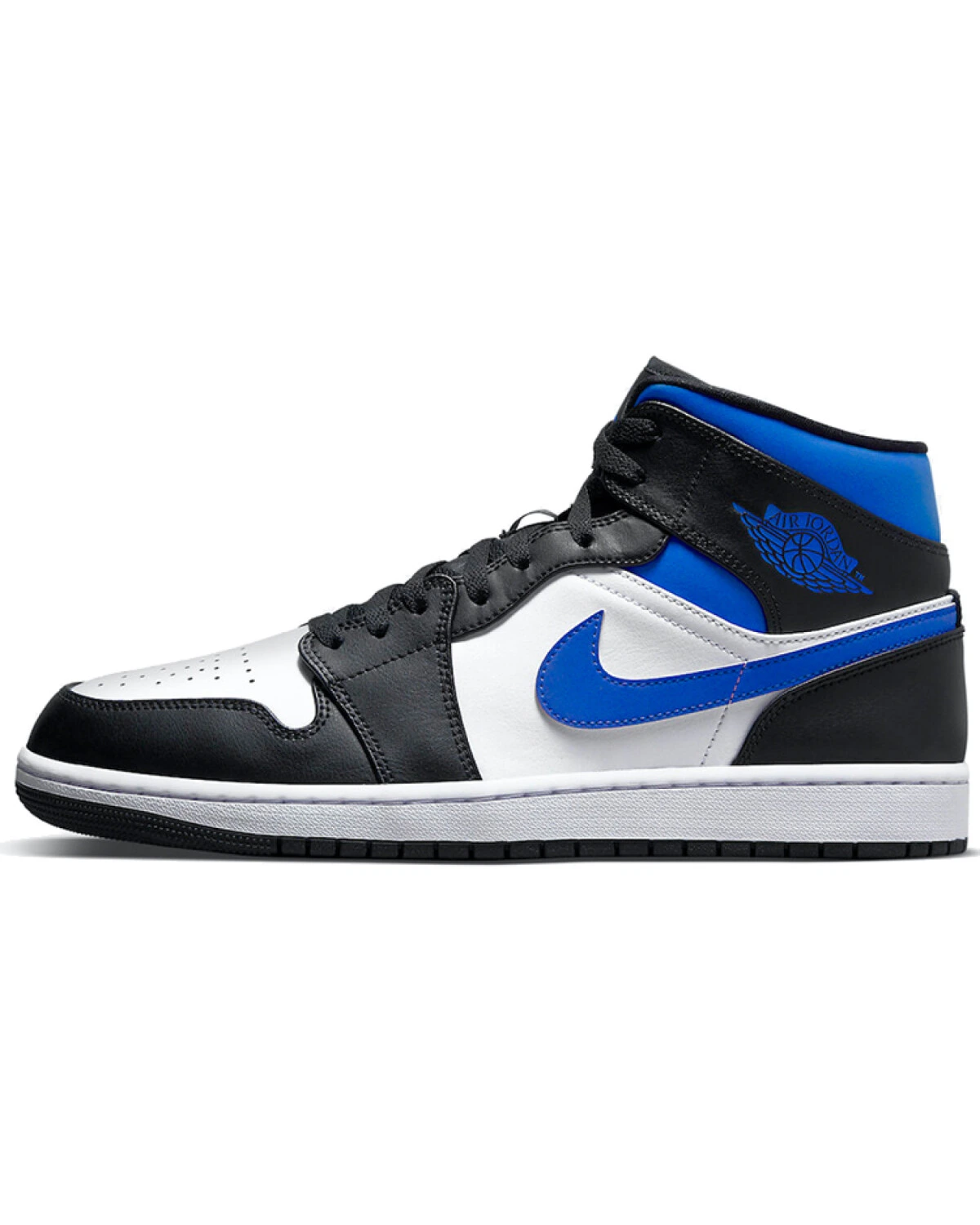Jordan Air Jordan 1 Mid "white royal" мужские кроссовки черно-белые с синим картинка
