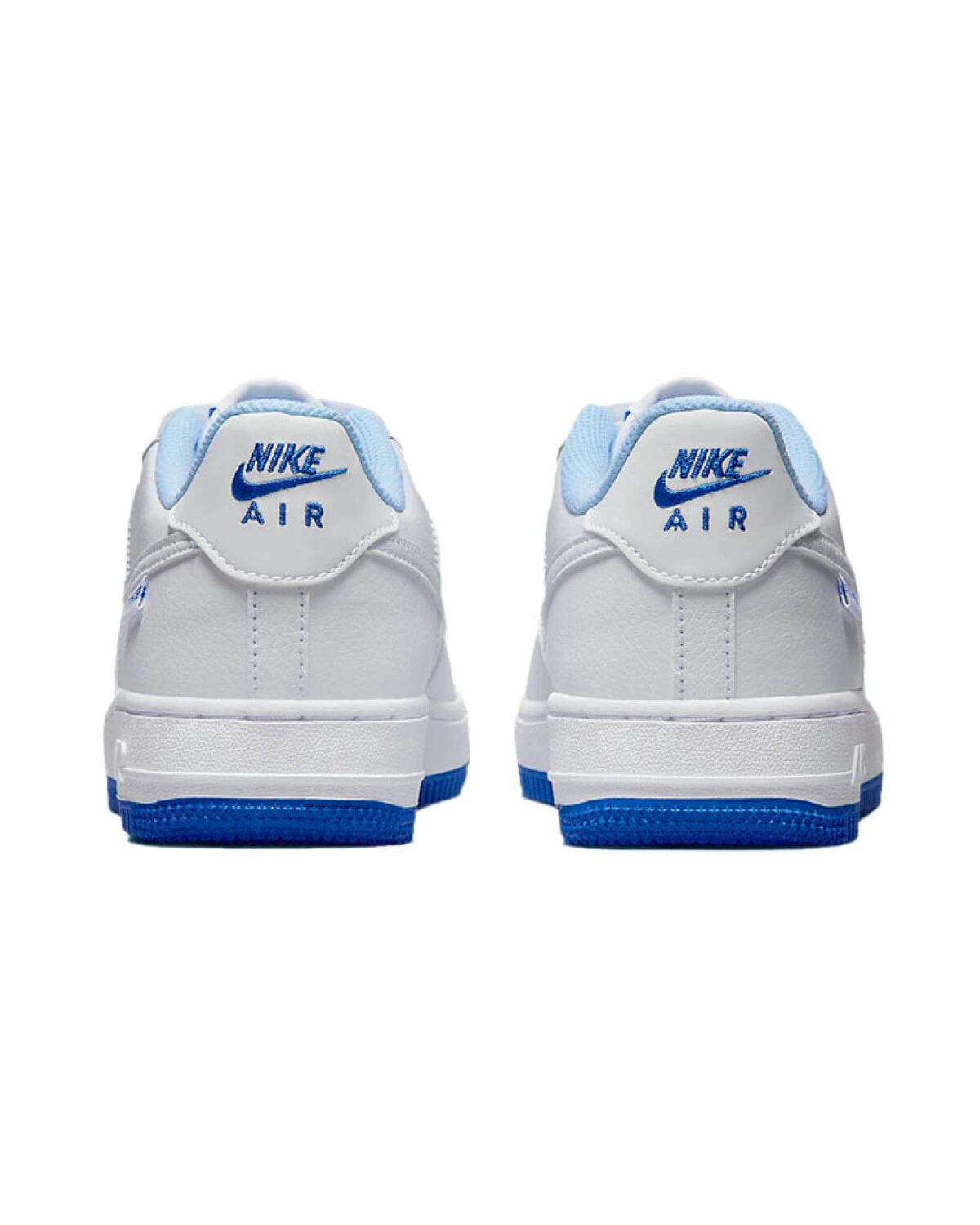 Nike Air Force 1 детские кроссовки белые с синим картинка